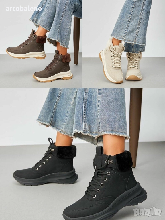 Дамски боти с връзки, 3цвята , снимка 1