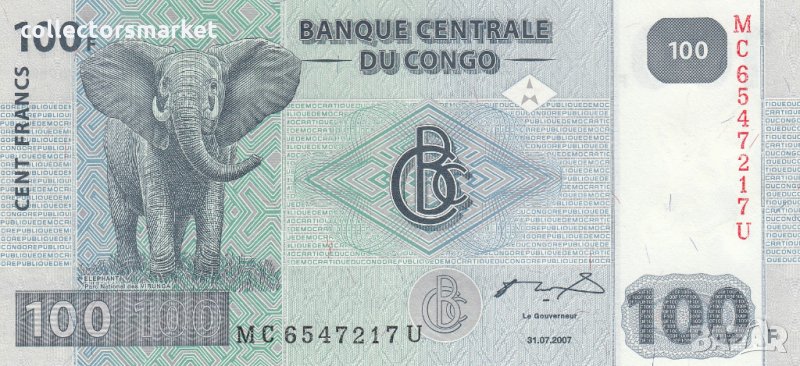 100 франка 2007, Демократична република Конго, снимка 1