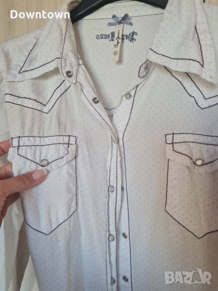  PEPE JEANS бяла дънкова спортна риза , снимка 1