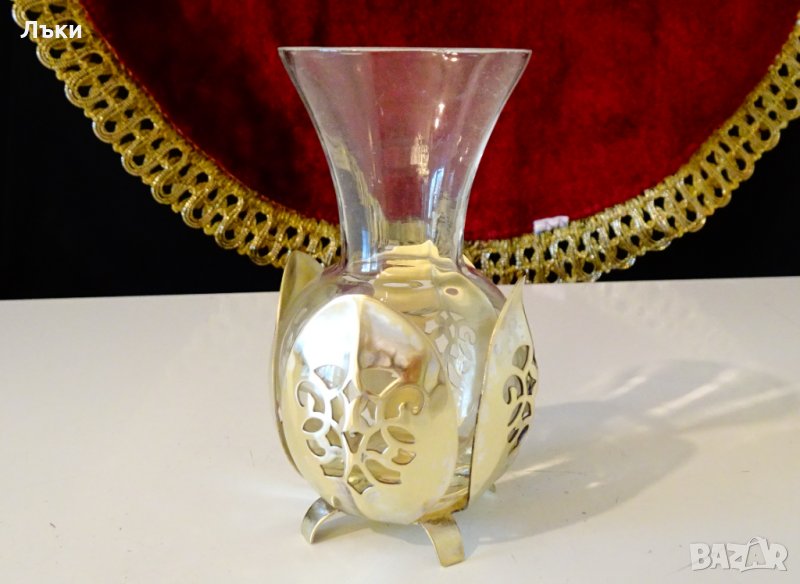 Кана,ваза,гарафа,юзче за ракия месинг,стъкло. , снимка 1