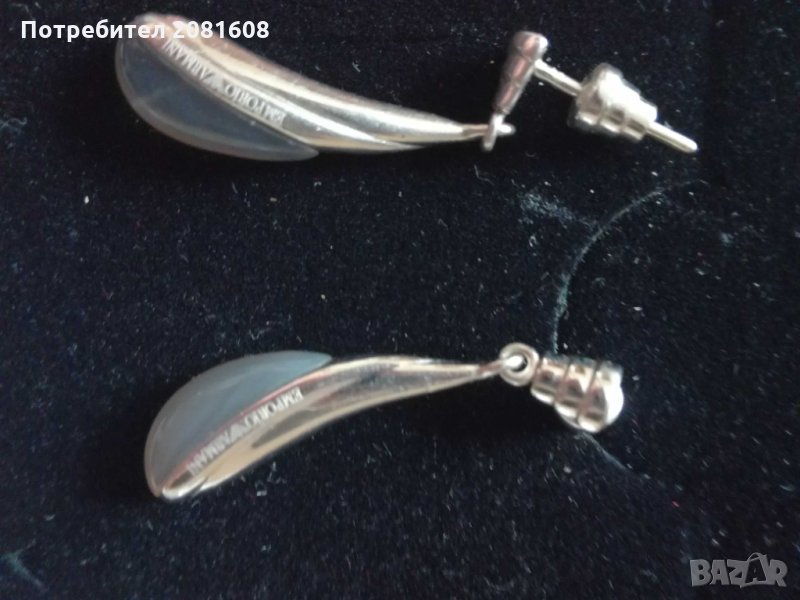 Обеци Emporio Armani,сребърни, снимка 1