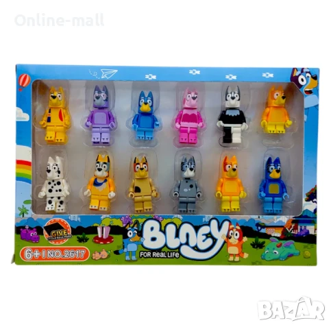 Комплект 12 броя фигурки Блуи и Бинго тип Лего Bluey Bingo