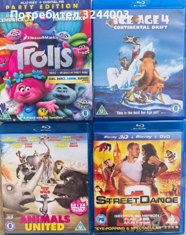 4 детски Блу Рей /Не ДВД /филми 