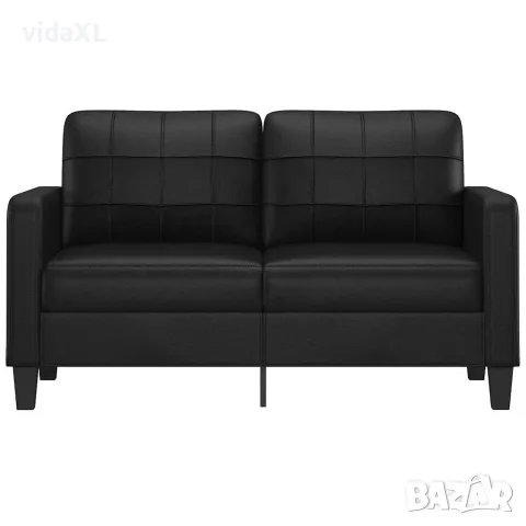 vidaXL 2-местен диван, черен, 140 см, изкуствена кожа, снимка 3 - Дивани и мека мебел - 56147300