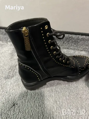 Кожени боти с капси, снимка 4 - Дамски боти - 48909233
