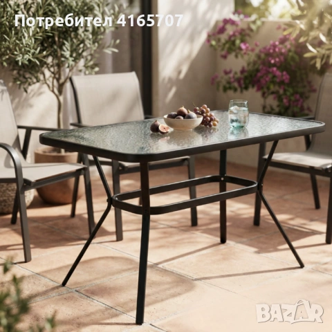 Елегантна правоъгълна маса – стъклен плот, модерен и устойчив дизайн, снимка 5 - Маси - 54068588