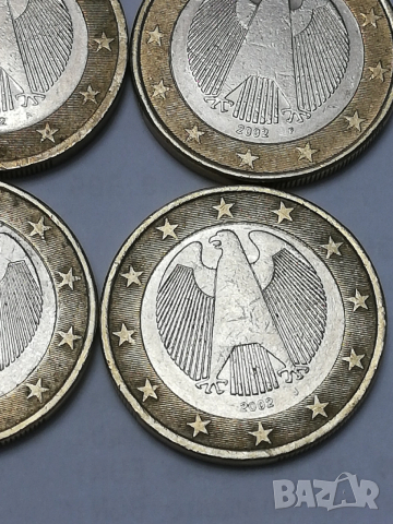 лот 1 евро-Германия от 2002 г. букви-A;F;G;J, снимка 5 - Нумизматика и бонистика - 52949219