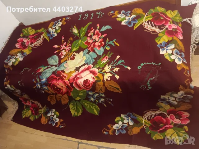 уникален ръчно тъкан вълнен килим., снимка 2 - Килими - 56184566