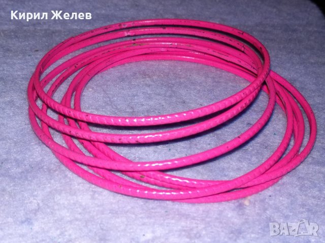 КОМПЛЕКТ МОМИЧЕСКИ МОДНИ РОЗОВИ СТОМАНЕНИ АРТ ГРИВНИЧКИ 37501, снимка 3 - Гривни - 40837179