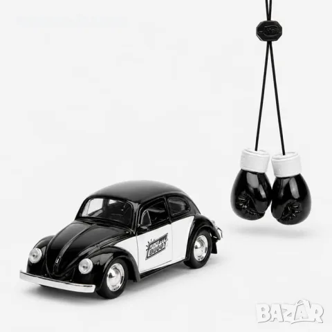 Метална кола VW Beetle 1:32 с боксови ръкавици комплект 4 цвята, снимка 4 - Коли, камиони, мотори, писти - 56160053