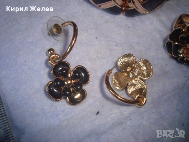 ПРЕКРАСЕН КОМПЛЕКТ ПОЗЛАТЕНИ ЕМАЙЛИРАНИ ФЕШЪН АРТ БИЖУТА - ПРЪСТЕН ГРИВА и ОБЕЦИ 27999, снимка 5 - Бижутерийни комплекти - 37076010