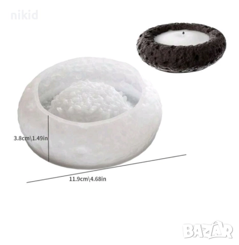 3D Голяма Кръгла кръг купа купичка кашпа пепелник силиконов молд форма смола гипс шоколад свещ , снимка 4 - Форми - 51726801