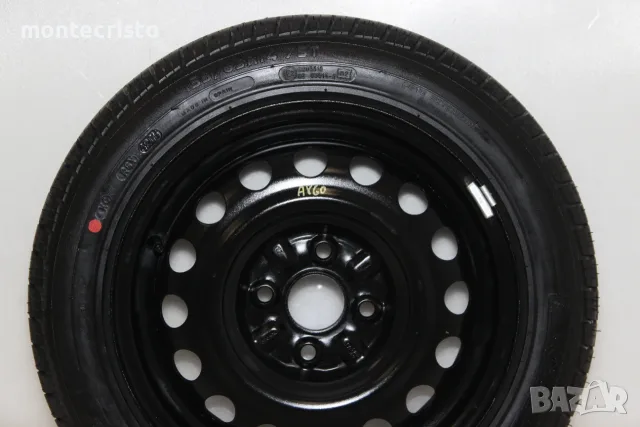 Резервна гума Toyota Aygo (2005-2012г.) 14 цола / 4x100 54.1 патерица, снимка 2 - Гуми и джанти - 56096199