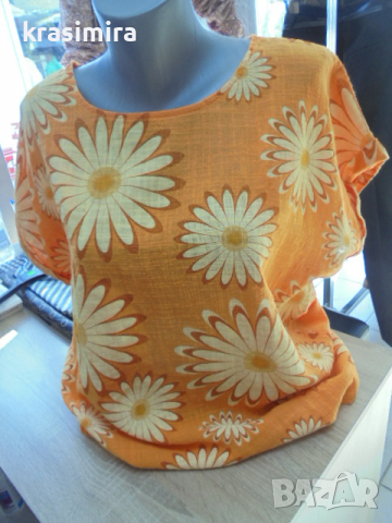 нови блузки от лен и памук в три цвята, снимка 15 - Туники - 36472308