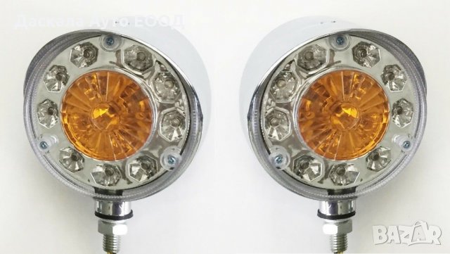 ЛЕД LED габарити за огледало , ОБЕЦИ 24V за камион жълто-жълто , снимка 1 - Аксесоари и консумативи - 35436444
