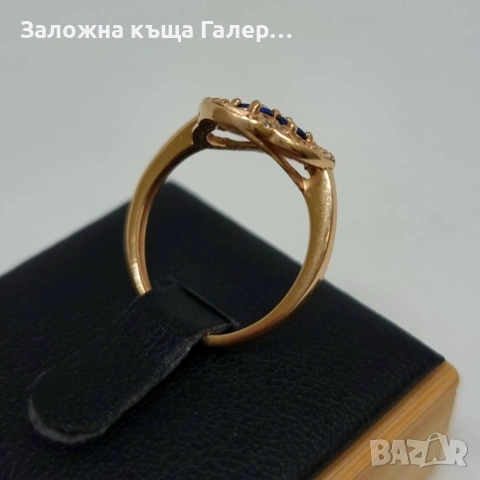 Стилен златен пръстен с фианити – 585, 2,99г, снимка 6 - Пръстени - 54215177