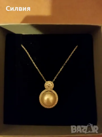 Сребърни колиета с перла и цирконий , снимка 2 - Колиета, медальони, синджири - 49212967