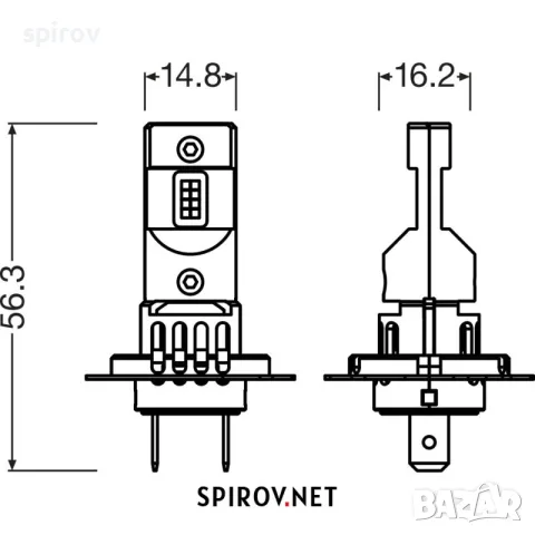 LED крушки OSRAM H7 12V 16W PX26D/PY26D-1 6500K, снимка 5 - Части - 55716049