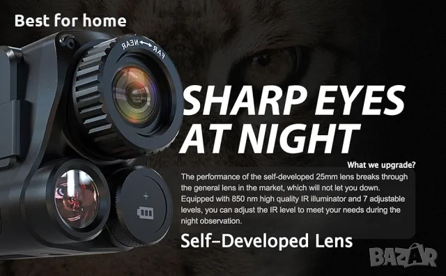 Монокуляр за нощно виждане 4K GeowFiiTech с дисплей, снимка 12 - Камери - 47327845