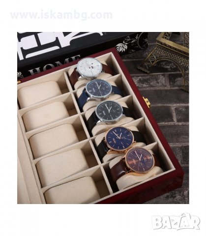 ЛУКСОЗНА ДЪРВЕНА КУТИЯ ЗА ЧАСОВНИЦИ ЗА 10 БР. - код 2171, снимка 2 - Други - 33948040