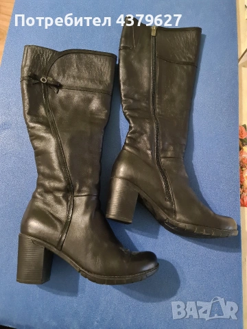 Черни ботуши естествена кожа 