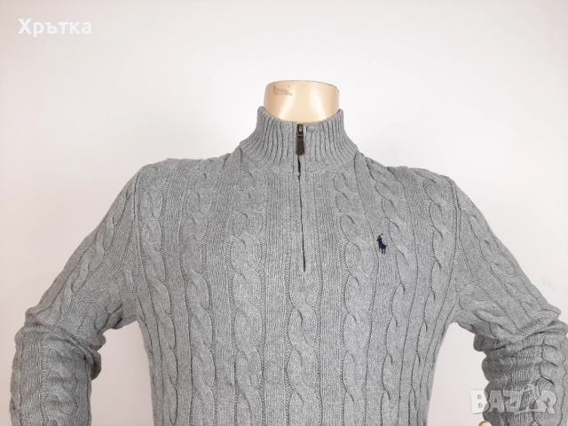 Polo Ralph Lauren Cable-Knit - Оригинален мъжки пуловер с цип р-р M, снимка 5 - Пуловери - 51936555