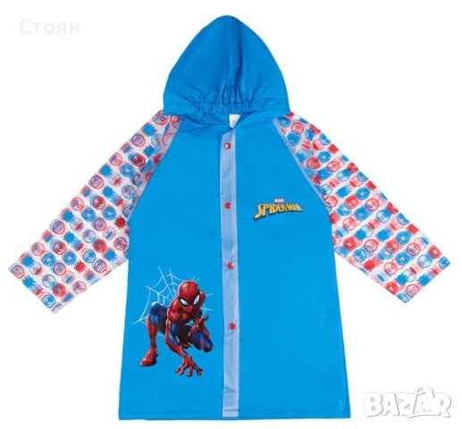 Син дъждобран Спайдърмен с прозрачни ръкави 6г