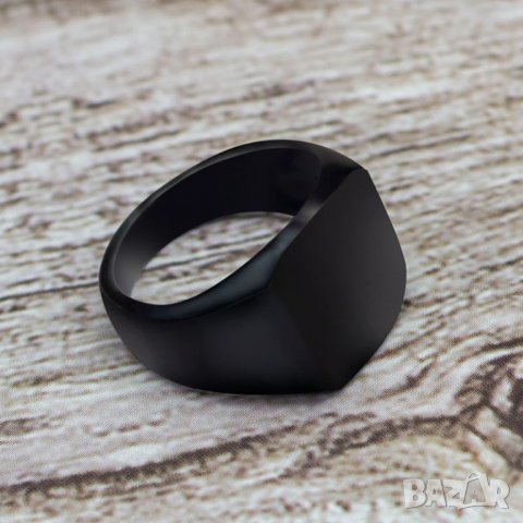 Мъжки пръстен черен мат, снимка 3 - Пръстени - 38794796