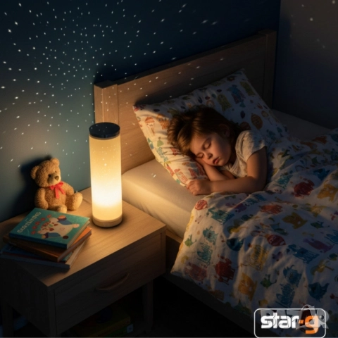 LED настолна лампа със „звезден ефект“ – топла светлина за уют и спокойствие, снимка 3 - Друга електроника - 51845645