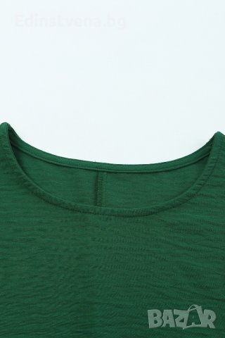 Дамска блуза в зелено с ефектна кройка, снимка 12 - Други - 42766736