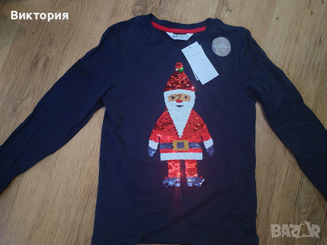 нова коледна блуза за момче 134 размер, снимка 4 - Детски Блузи и туники - 52552536