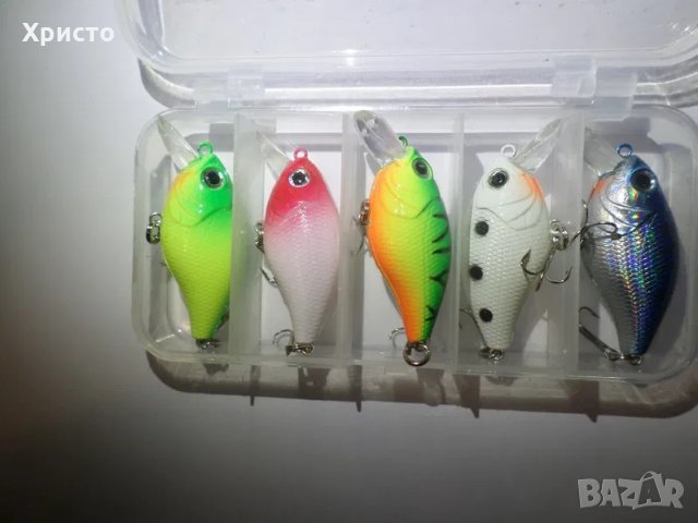 Комплект 5 броя воблери за риболов -воблер,примамки,щука,кефал