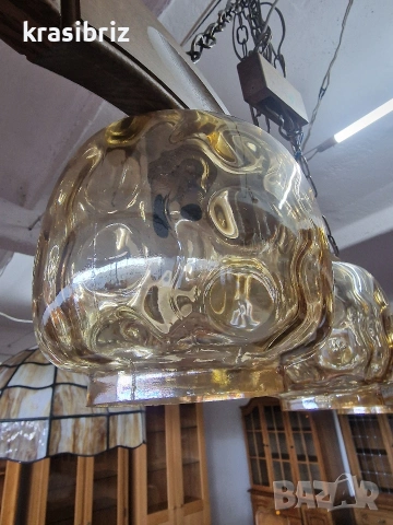 Абажур-Дърво -Стъкло-внос от Германия! , снимка 3 - Лампи за таван - 54343092
