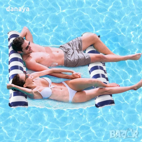 6570 Голям надуваем воден хамак за двама плаващ шезлонг, 120×130 см, снимка 3 - Водни спортове - 54127871