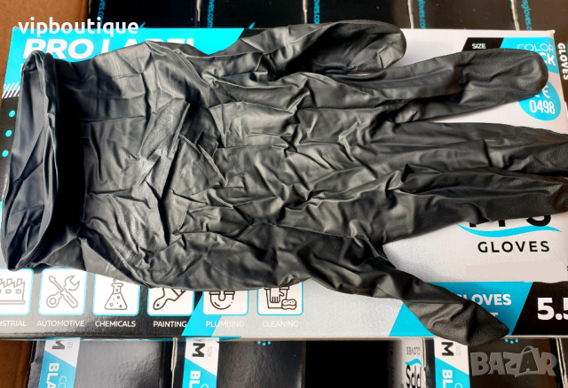 Автосервизи - Черни нитрилни ръкавици нитрил 5.5 гр, снимка 3 - Медицински консумативи - 44529260