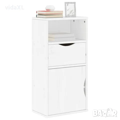 vidaXL Страничен шкаф с чекмедже ODDA White 40x24x79 cm, снимка 2 - Бюфети - 56147511