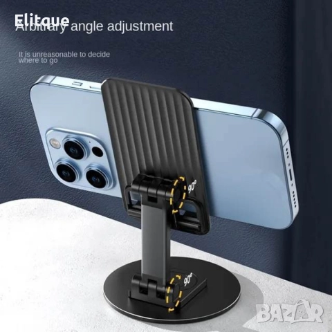 Поставка за телефон или таблет, 360 градусово въртене, за маса или бюро, Алуминий, снимка 7 - Други - 52870047