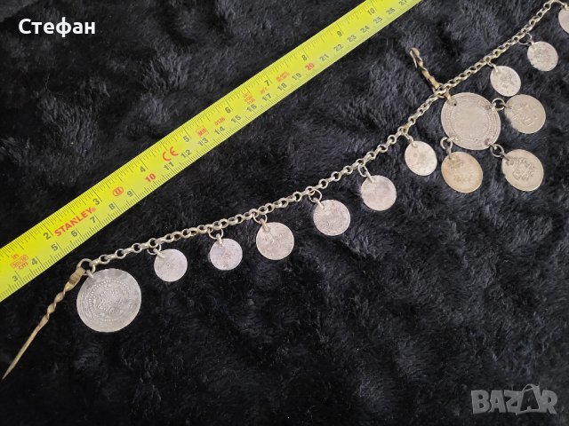 Сребърна Трепка Възрожденски Кюстек Монети накит носия пафта, снимка 2 - Други ценни предмети - 42769345