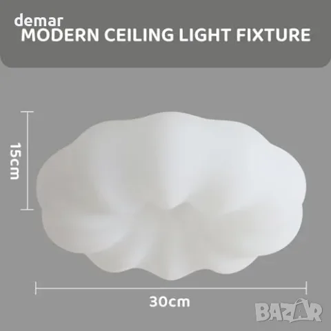 LED плафон цвете и облак 30 W със студена светлина, снимка 5 - Други стоки за дома - 56330050