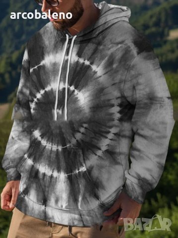 Мъжка суичър с дълъг ръкав Flaming Tie Dye, 4цвята - 023, снимка 3 - Суичъри - 39521671