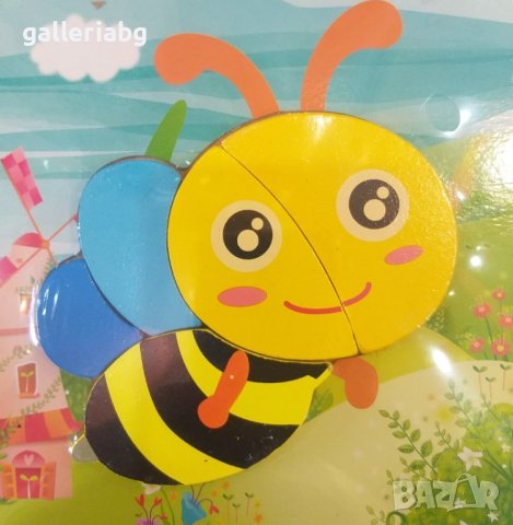Дървена фигурка тип пъзел Пчела , снимка 1 - Игри и пъзели - 40481353