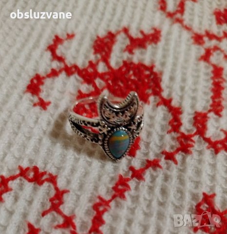 Пръстен антично сребро с тюркоаз, нов, 💥, снимка 1
