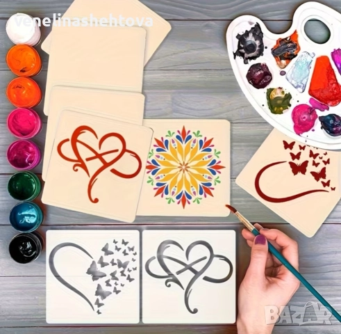 Сърца шаблон стенсил за декорация на торта скрапбукинг текстил дърво , снимка 4 - Други - 52770097