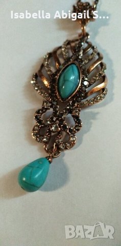 Колие антично злато с тюркоази, снимка 7 - Колиета, медальони, синджири - 31857845
