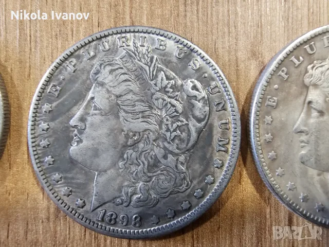 Американски долар | 1 Dollar Morgan | винтидж сувенирна колекционерска монета | посребрена |подарък, снимка 3 - Нумизматика и бонистика - 56246209