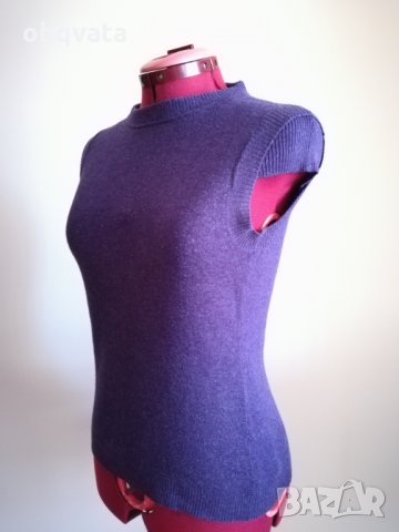Лилава жилетка + лилав пуловер без ръкави, снимка 1 - Комплекти - 30485774
