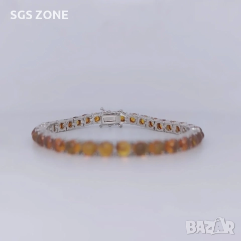 ръчно изработена сребърна гривна с кехлибар, снимка 6 - Гривни - 52586590