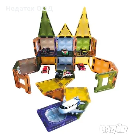 Цветен магнитен конструктор с коли, 72 бр., снимка 2 - Конструктори - 49279995