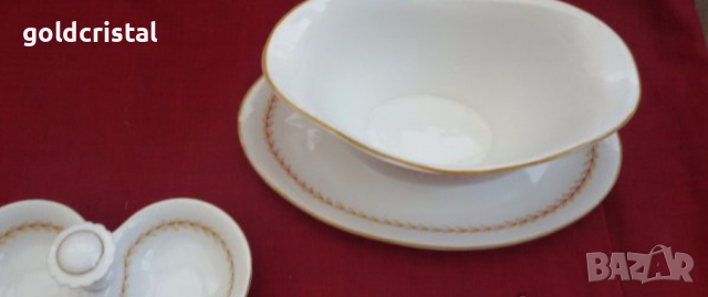 стар порцелан Чехословакия сосиера и солница , снимка 4 - Антикварни и старинни предмети - 18135840