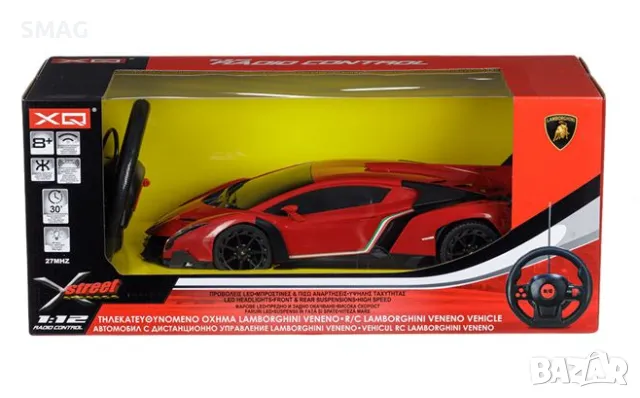RC кола Lamborgini Veneno Red със светлини и волан S_1207574, снимка 5 - Коли, камиони, мотори, писти - 47922764
